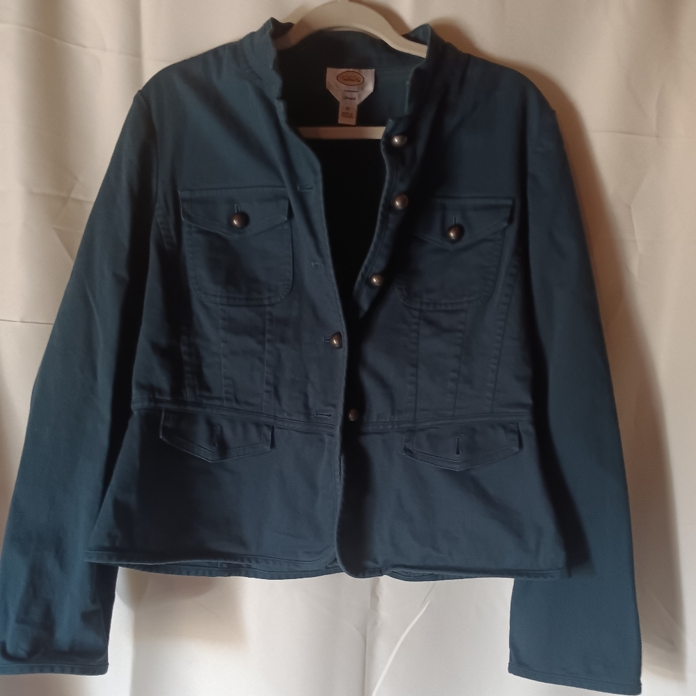 Talbots Navy Blue Button-Up Jacket
